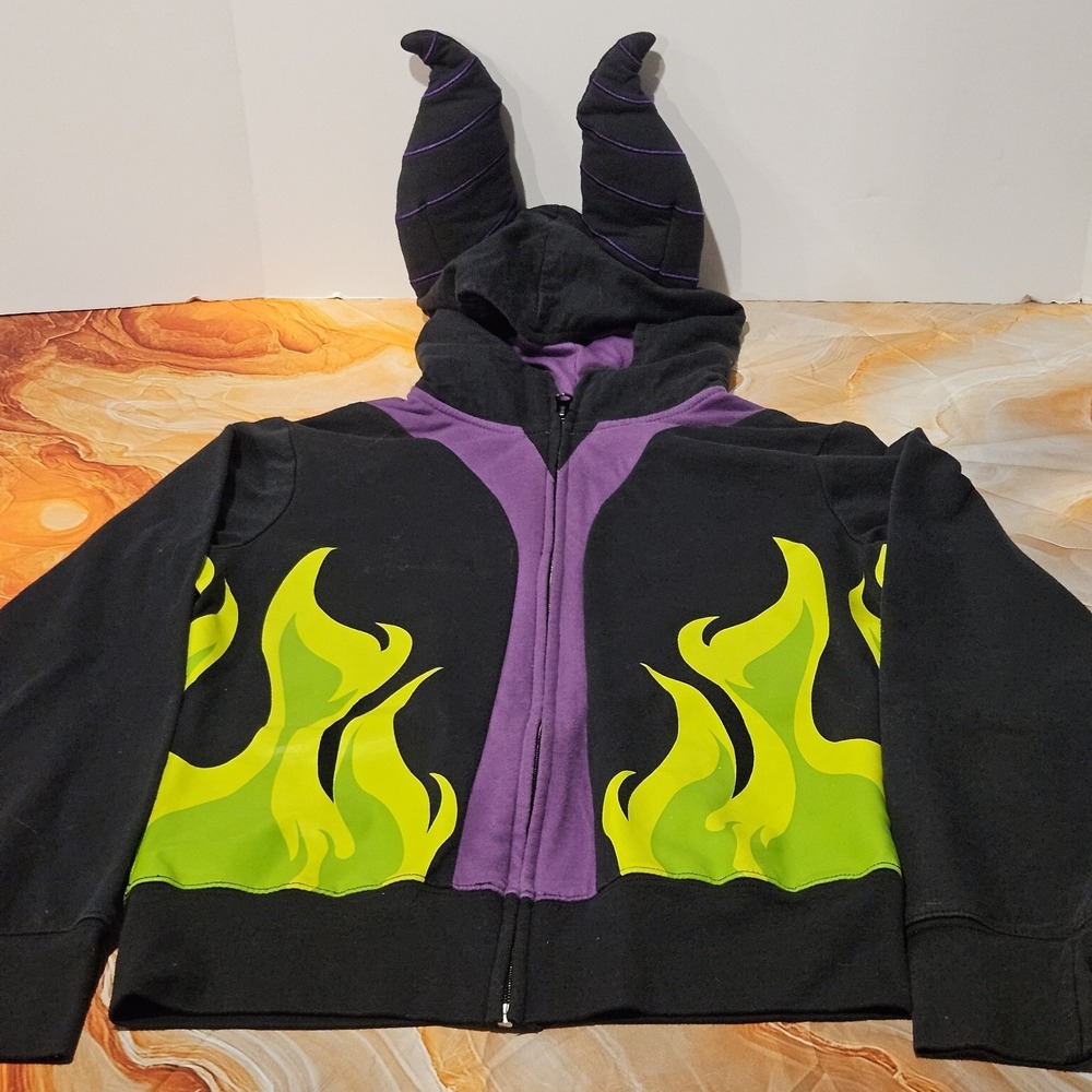 Disney Parks Maleficent Jacket Adult Small Hooded Horns Halloween Costume